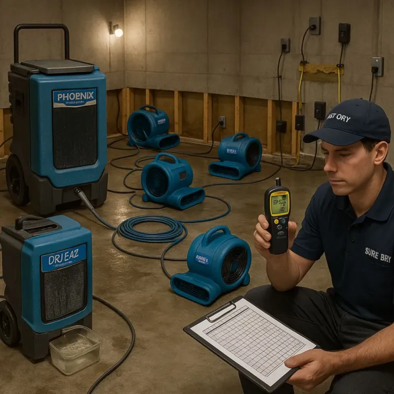 Structural Drying and Dehumidification process in Fairmont, MN